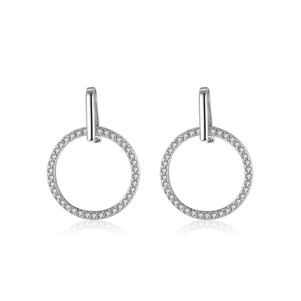 Ocean -  Sparkling Circle Earrings