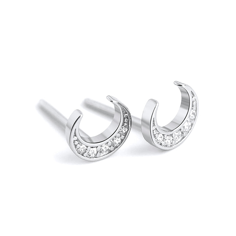 Crecinda - Crescent Moon Studs