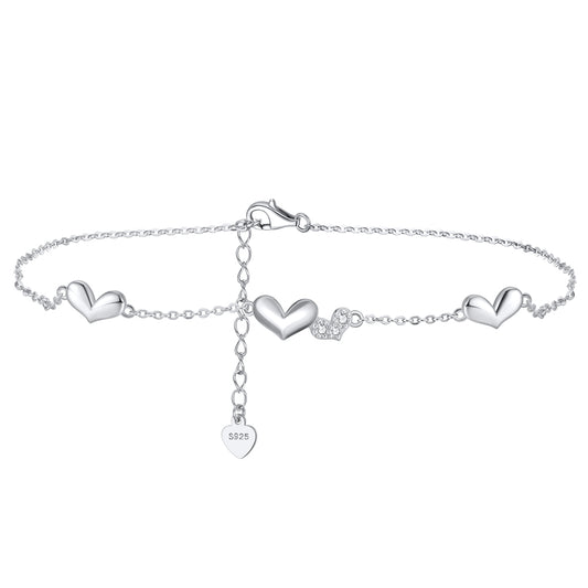 Helena - Triple Heart Anklet