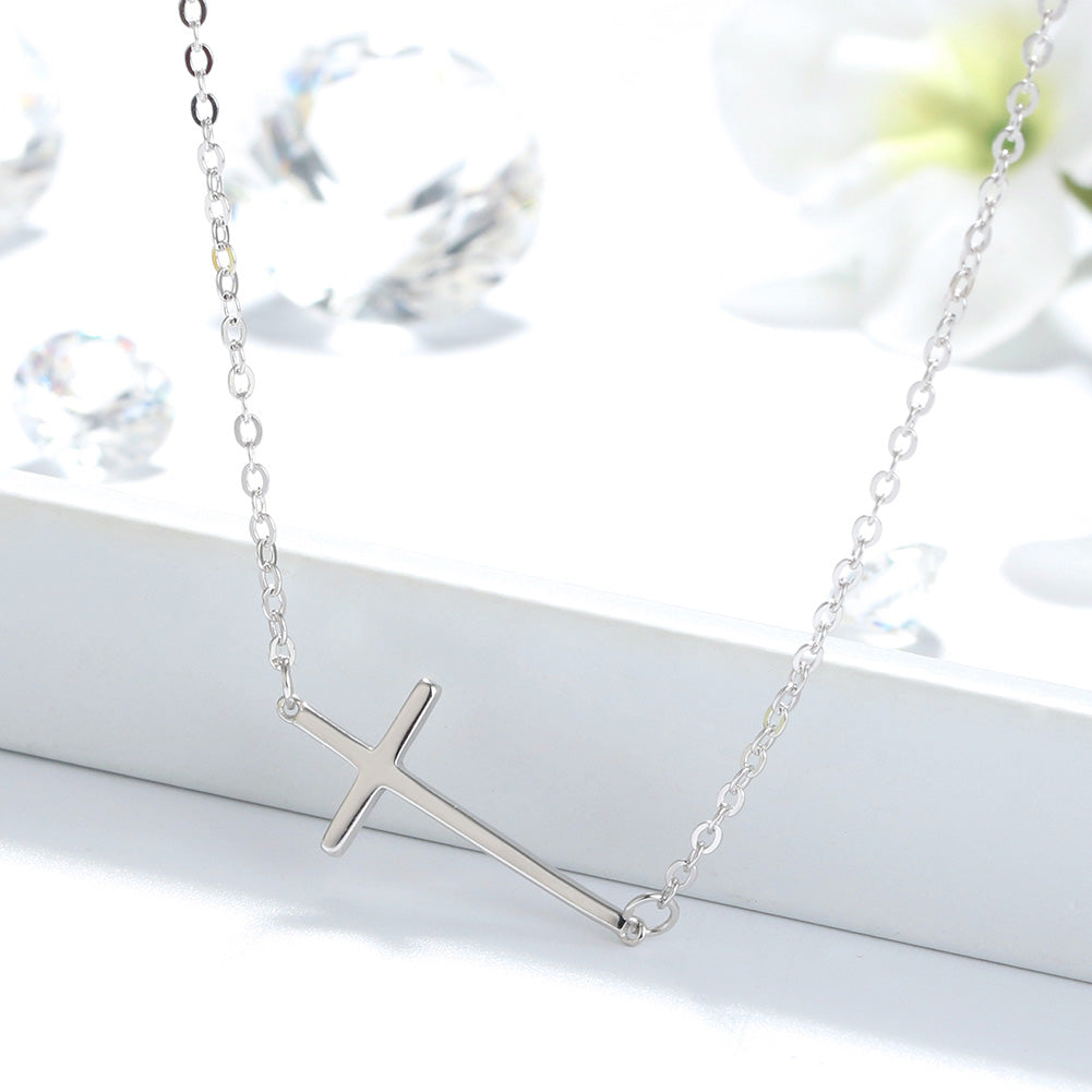 Inline Cross Necklace